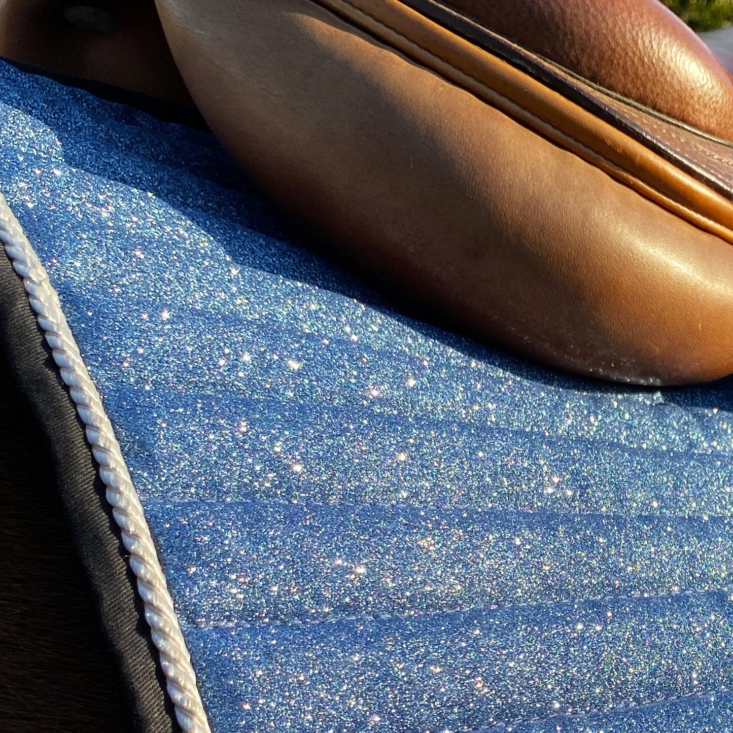 Glitter Mesh Jumping Saddle Pad French Riviera Sky Blue