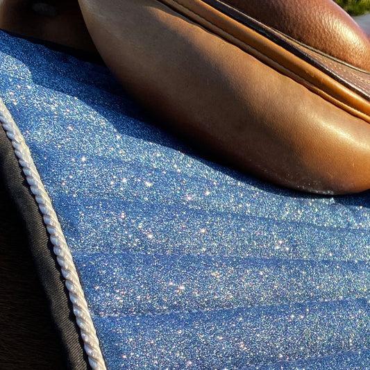 Glitter Mesh Jumping Saddle Pad French Riviera Sky Blue