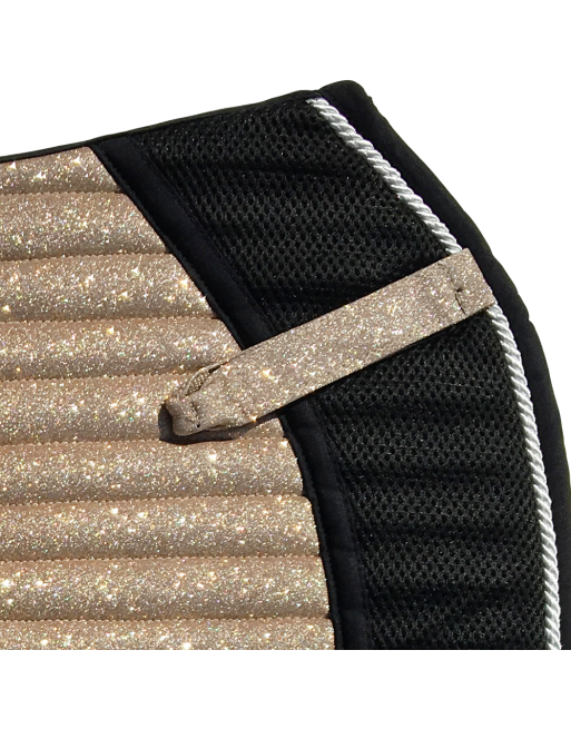 Glitter Mesh Sparkly Jumping Saddle Pad Gold Champagne