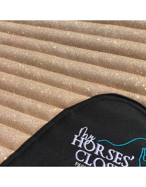 Glitter Mesh Sparkly Jumping Saddle Pad Gold Champagne