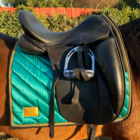 Satin Mesh Dressage Saddle Pad Amboise Emerald Turquoise