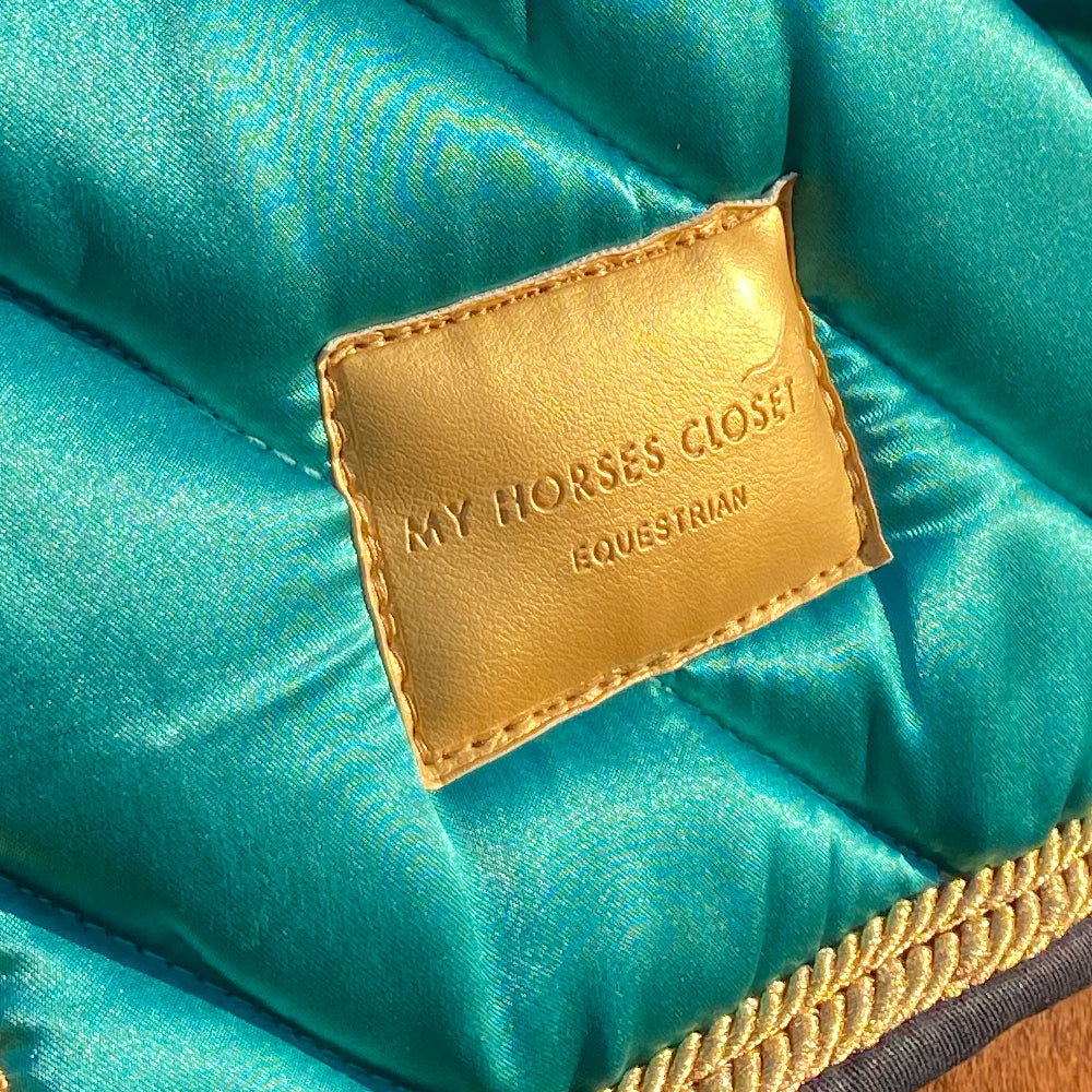 Satin Mesh Dressage Saddle Pad Amboise Emerald Turquoise