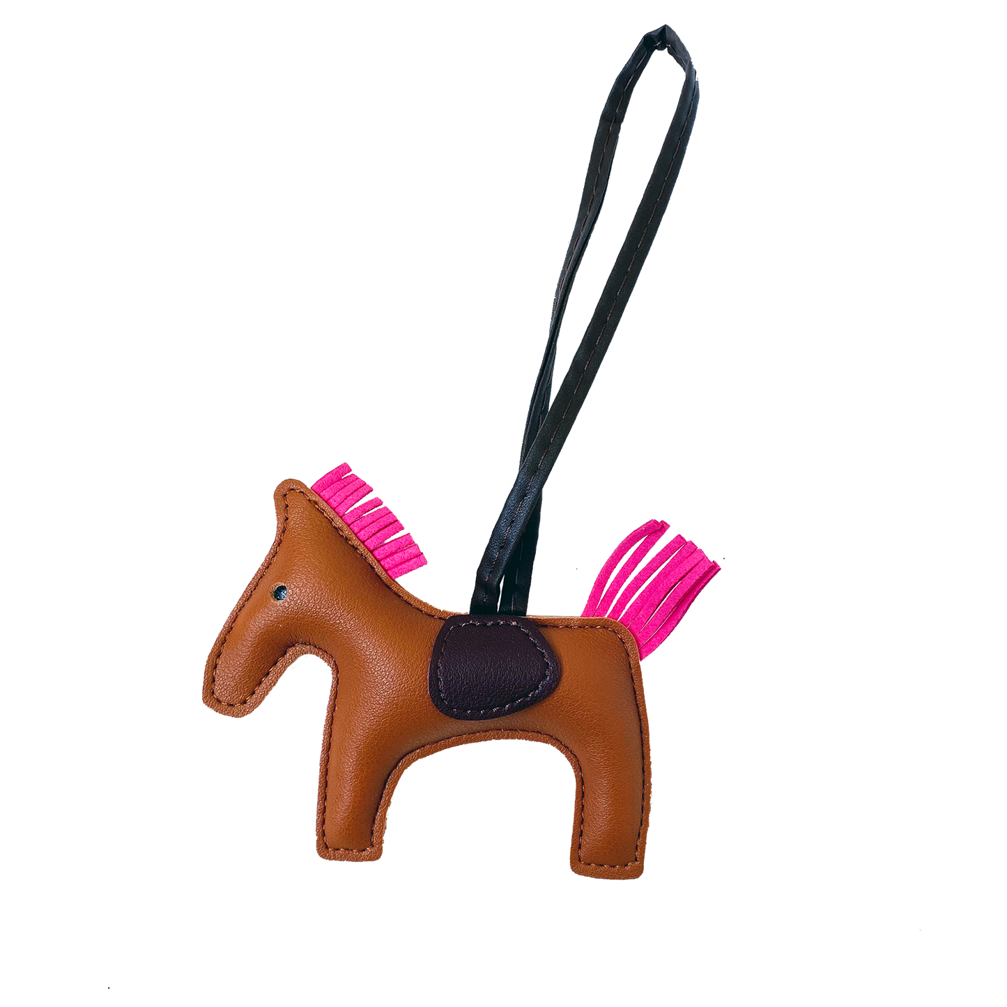 Rodeo Drive Leather Charm Keychain - Tan