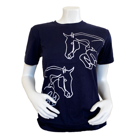 Jumping eventing T-shirt Unisex Navy Blue