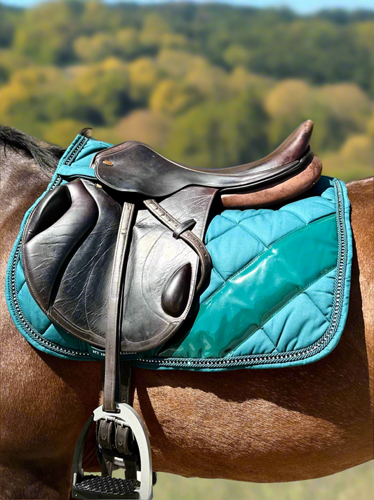 Petrol Blue Green Noble Crystal Jump AP Saddle Pad