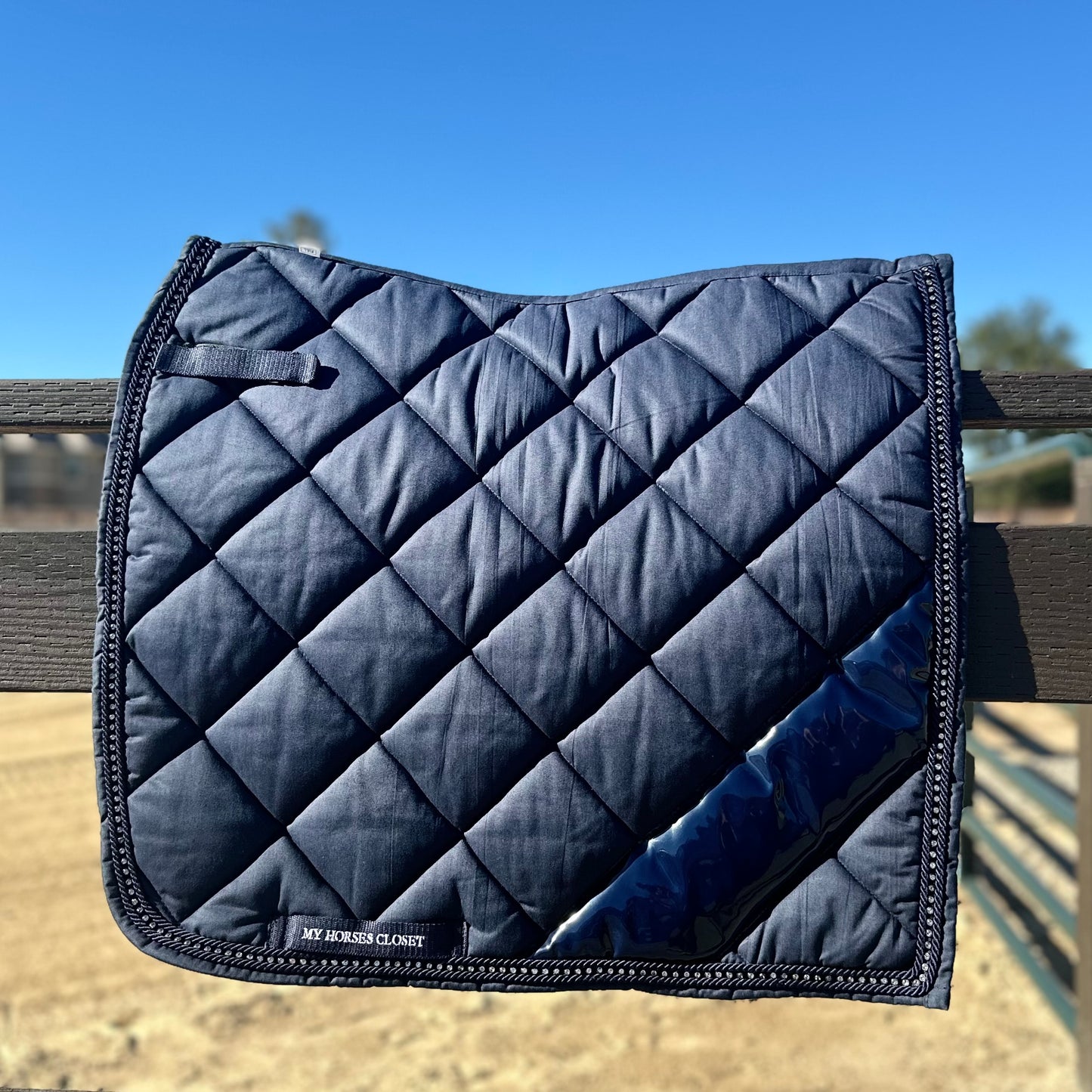 NEW Navy Blue Noble Crystal Dressage Saddle Pad