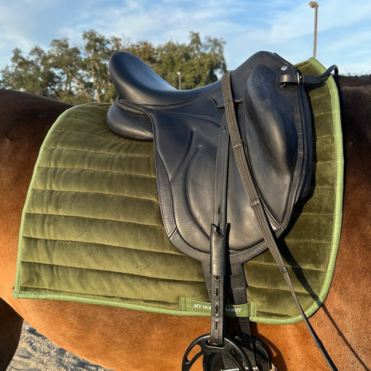 Suede Tech Dressage Saddle Pad Hunter Green