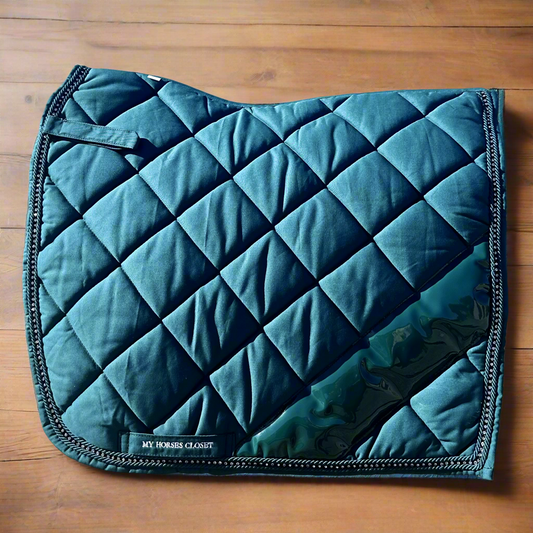 Petrol Blue Green Noble Crystal Dressage Saddle Pad