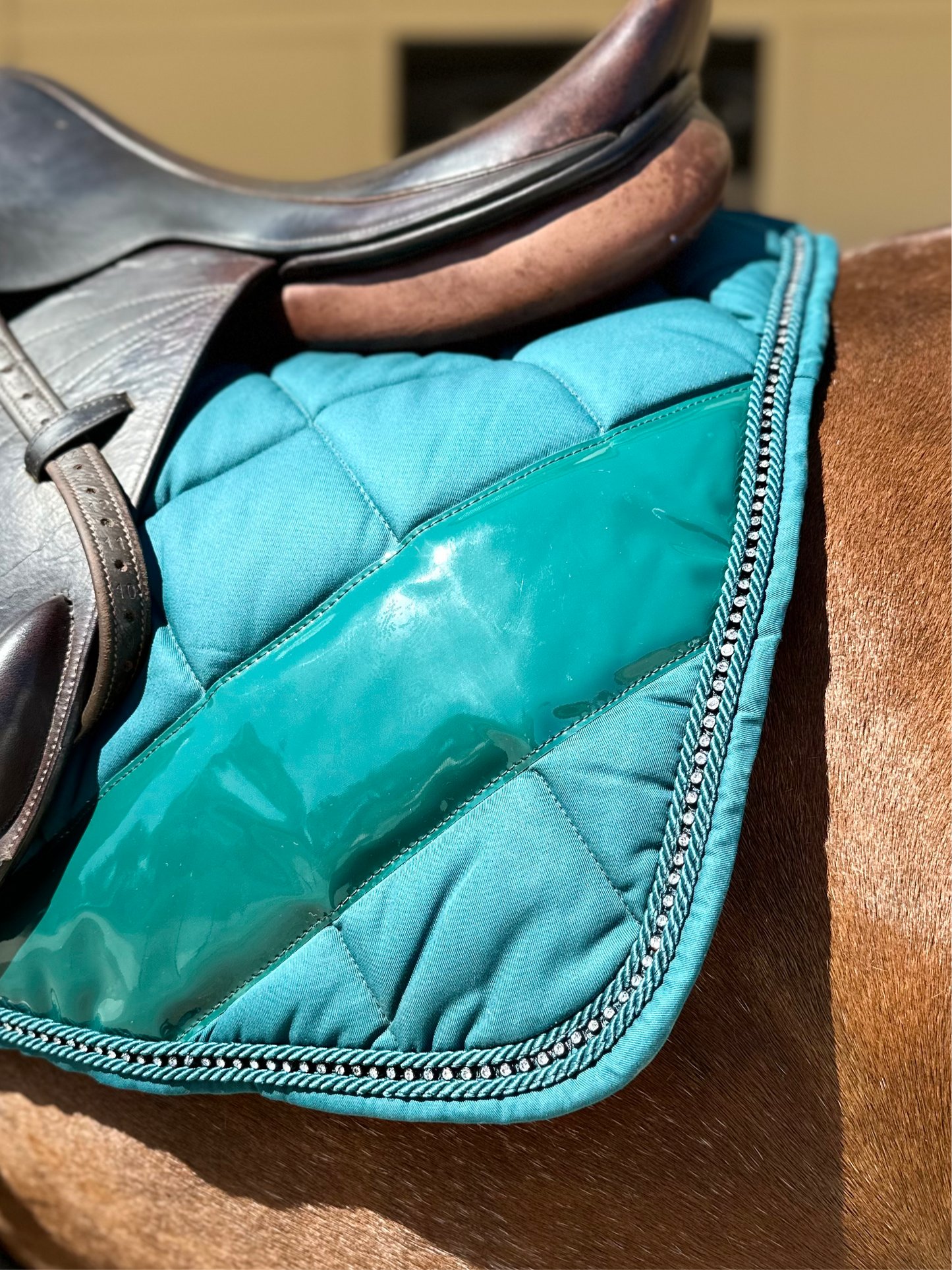 Petrol Blue Green Noble Crystal Jump AP Saddle Pad