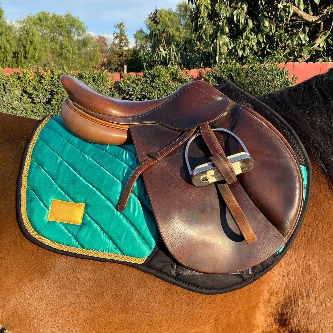 Satin Jumping AP Saddle Pad Amboise Emerald Turquoise