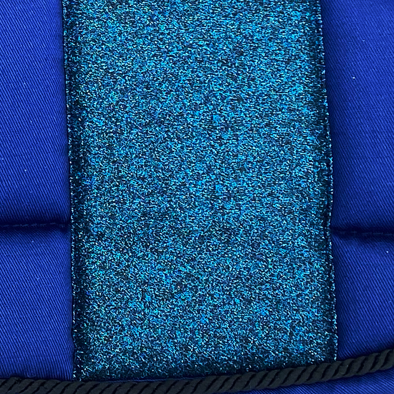 STRIPE Glitter Mesh Sparkly Jumping Saddle Pad Navy Blue
