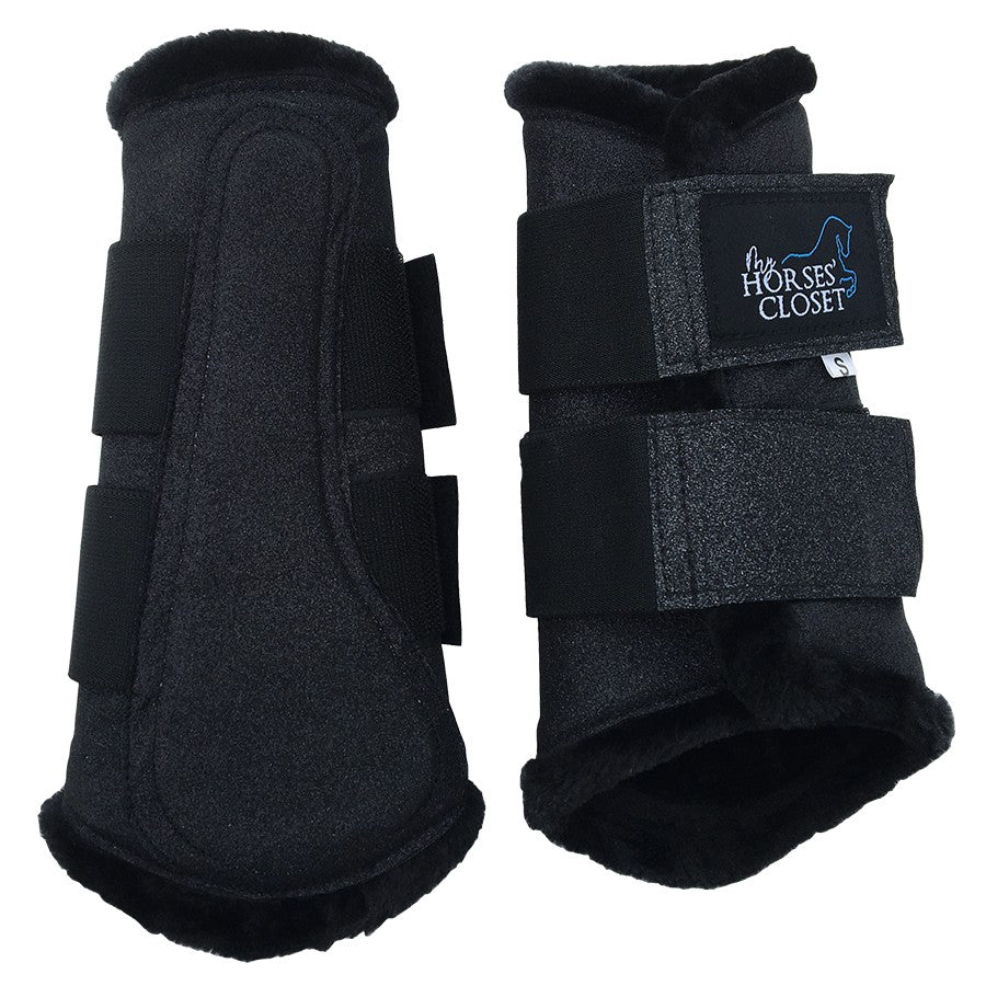 Glitter Sparkly Brushing Dressage Boots Carbon Black
