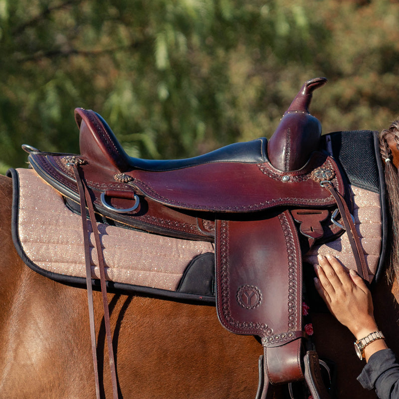 Western Trail TWH Glitter Saddle Pad Blanket Rose Gold