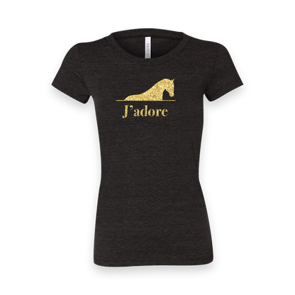 Retiring J'adore - Gold Glitter - T-shirt Women's - Black Heather