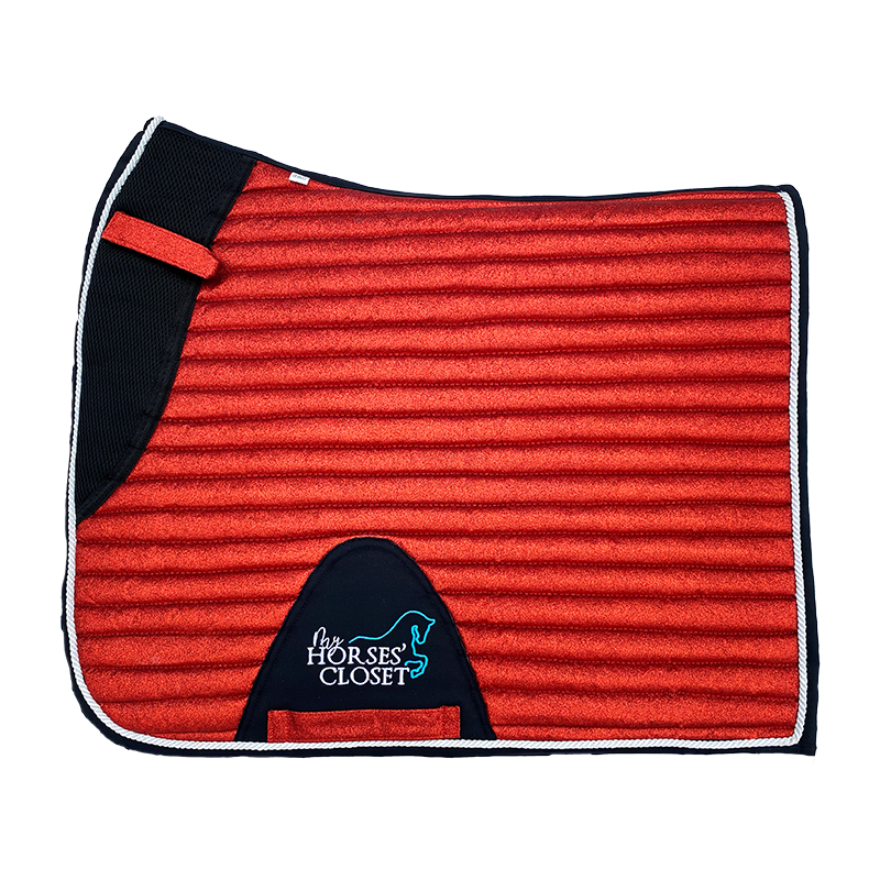 Glitter Mesh Sparkly Dressage Saddle Pad Candy Red