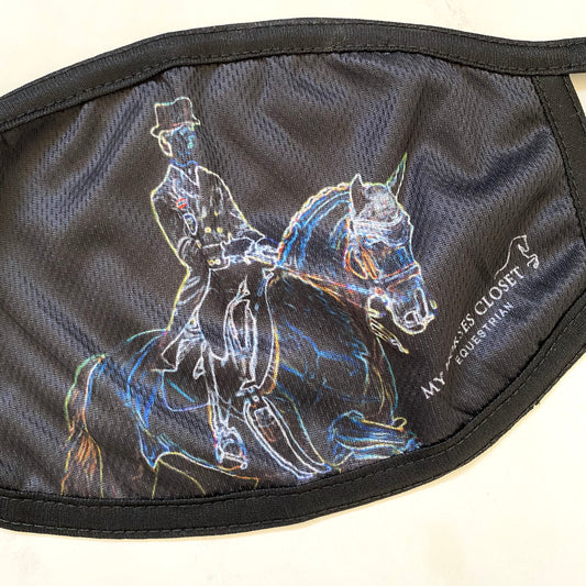 Retiring -  Equestrian Dressage Print Face Mask