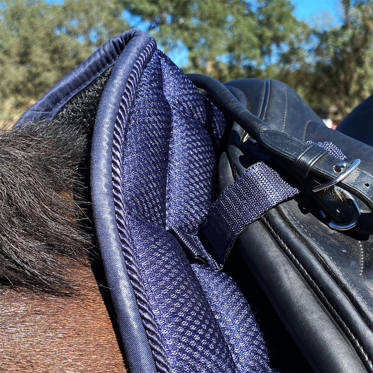 Pro Line 3D Air Mesh Dressage Saddle Pad Navy Blue