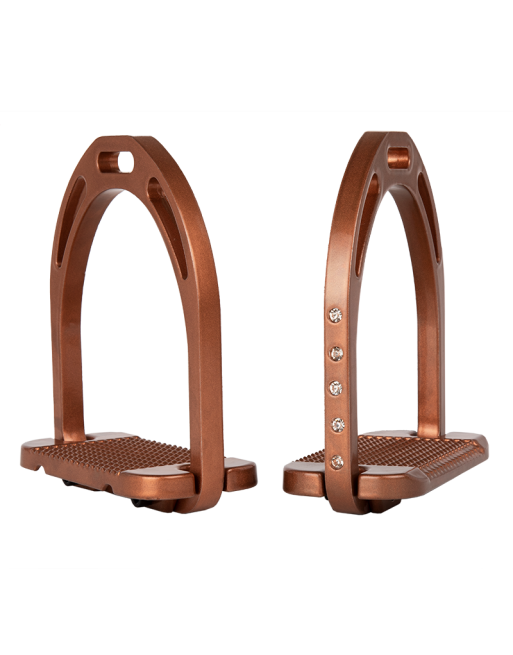 👋 Retiring -  Alu Stirrups with Crystals Copper Brown