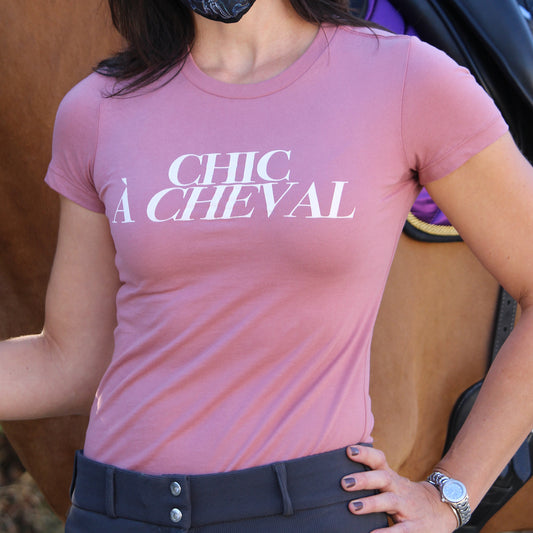Retiring  Chic à Cheval - T-shirt Women's - Mauve