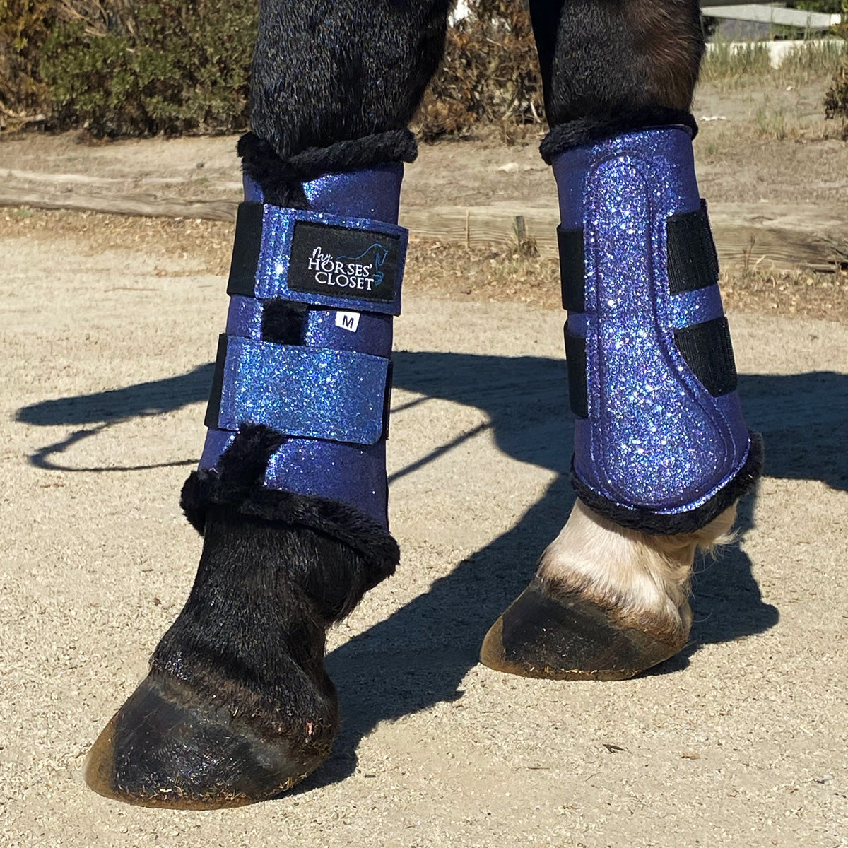 Glitter Sparkly Brushing Dressage Boots Bleu De France