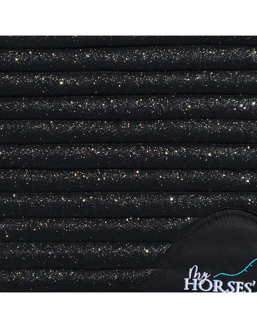 Glitter Mesh Sparkly Dressage Saddle Pad Carbon Black