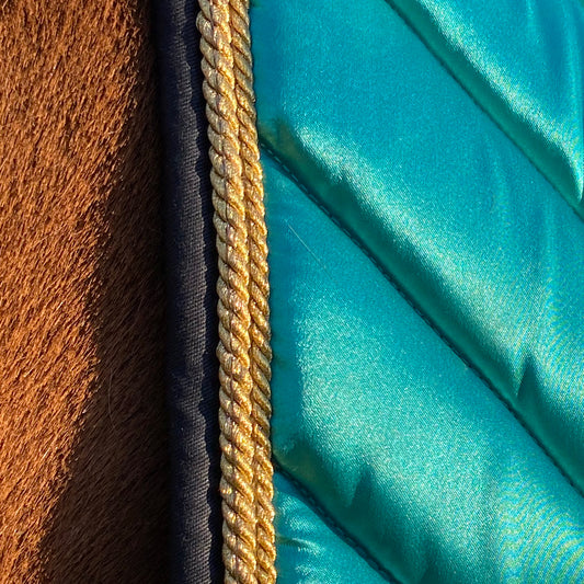 Satin Mesh Dressage Saddle Pad Amboise Emerald Turquoise