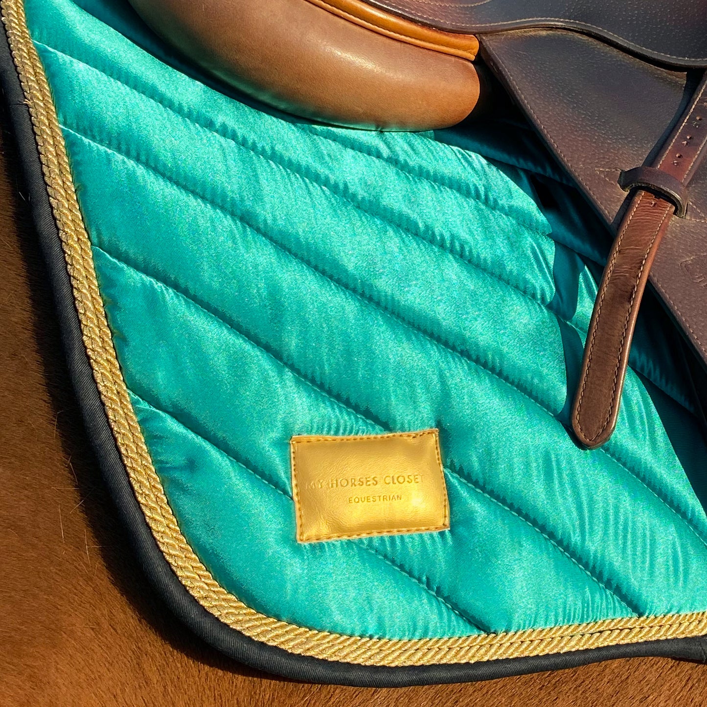 Satin Jumping AP Saddle Pad Amboise Emerald Turquoise